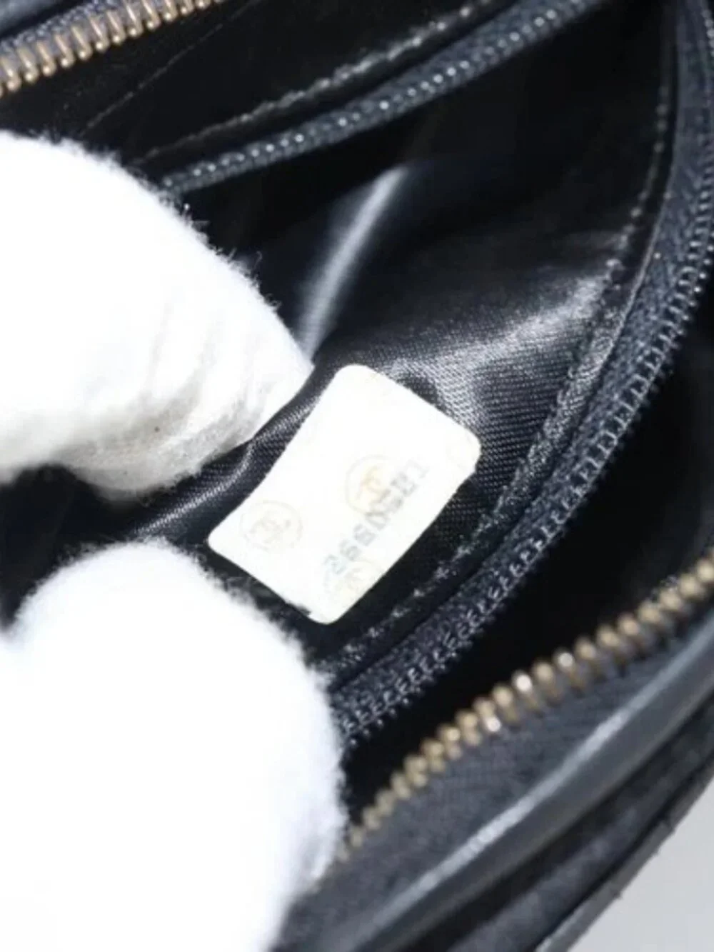 CHANEL Matelasse Chain Shoulder Bag Satin Black Gold CC Auth 189794V